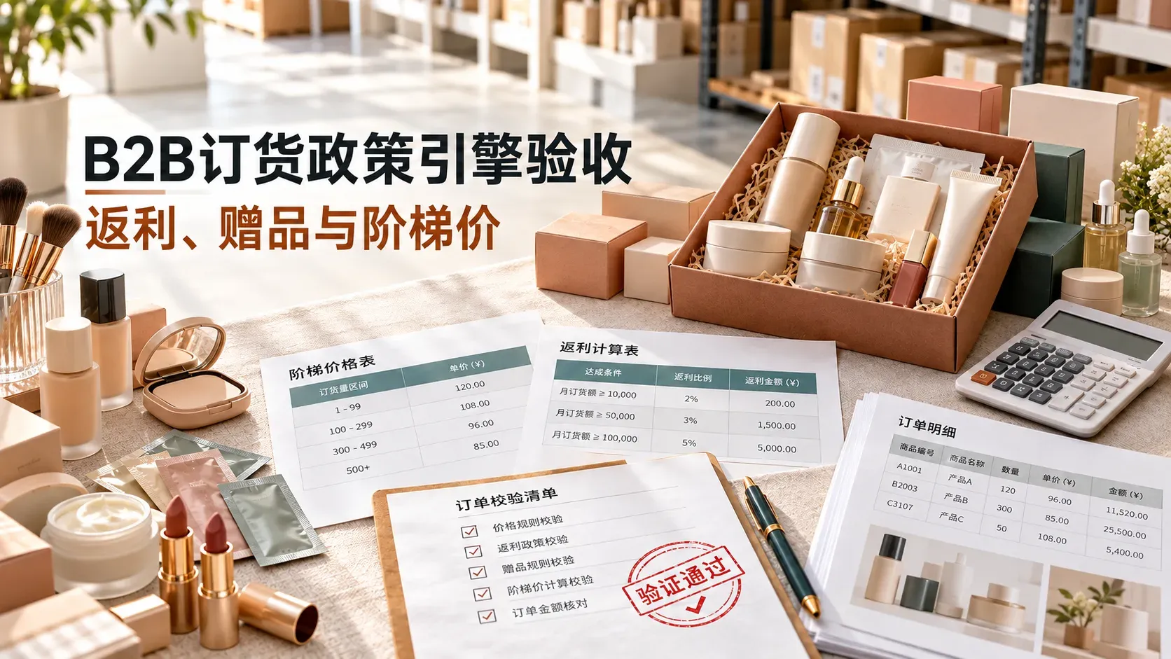 B2B订货政策引擎验收：返利、赠品与阶梯价的8个场景