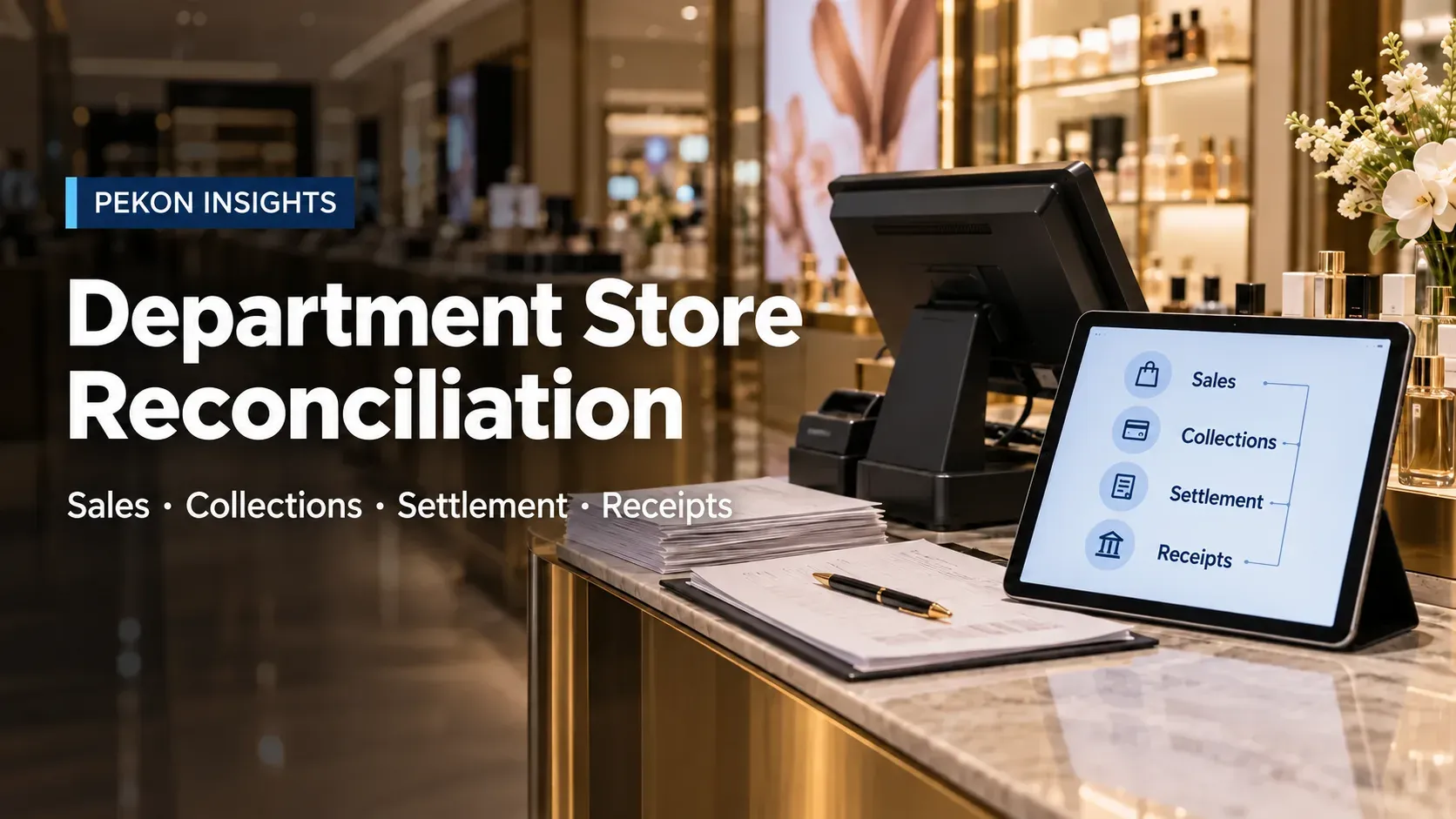 Department store reconciliation of concession sales, collections, settlement and receipts