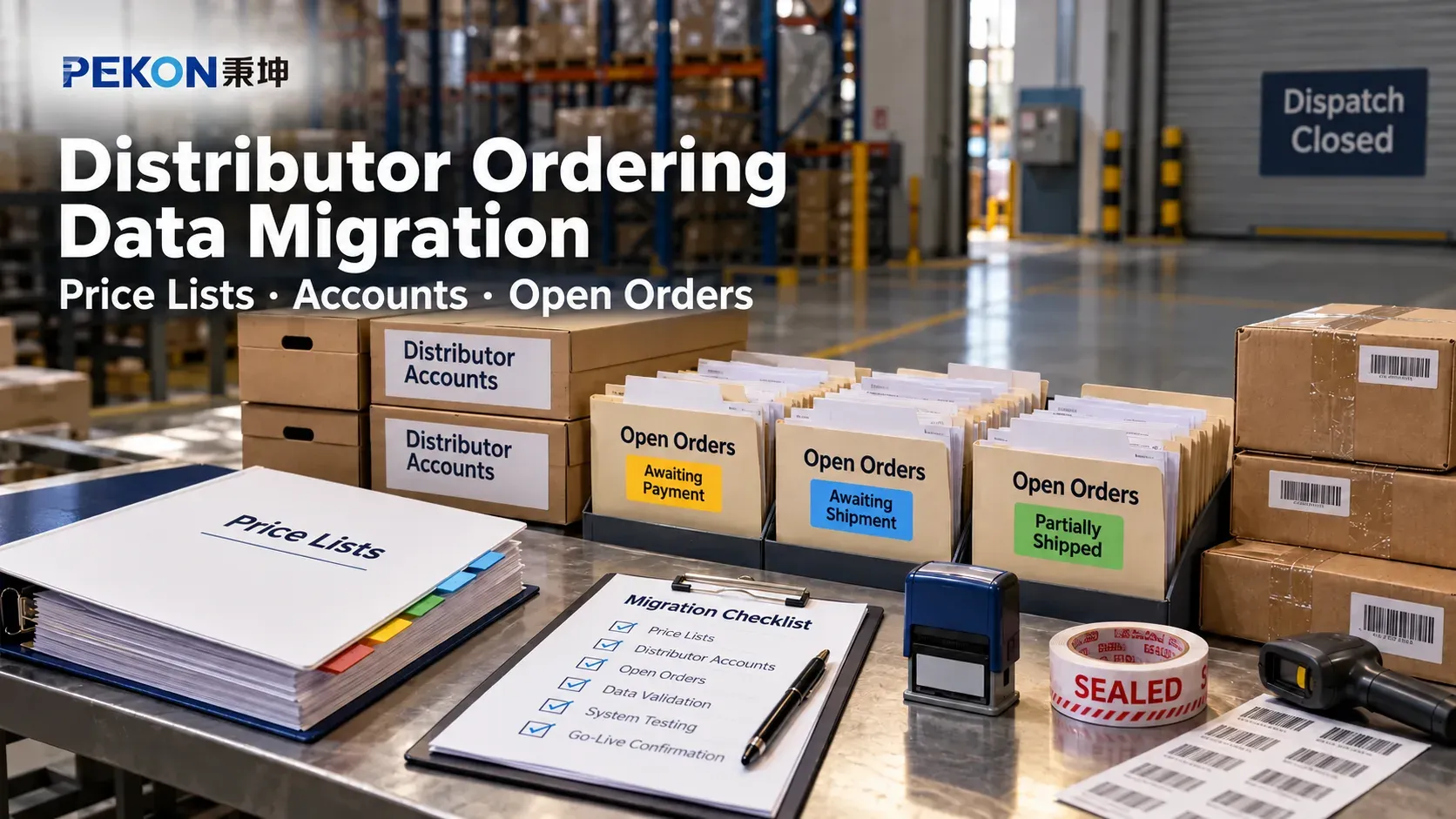 Distributor ordering data migration with price lists, accounts and open orders