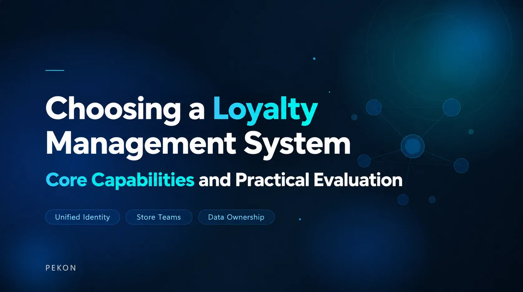 An English loyalty-system selection guide with connected customer icons.