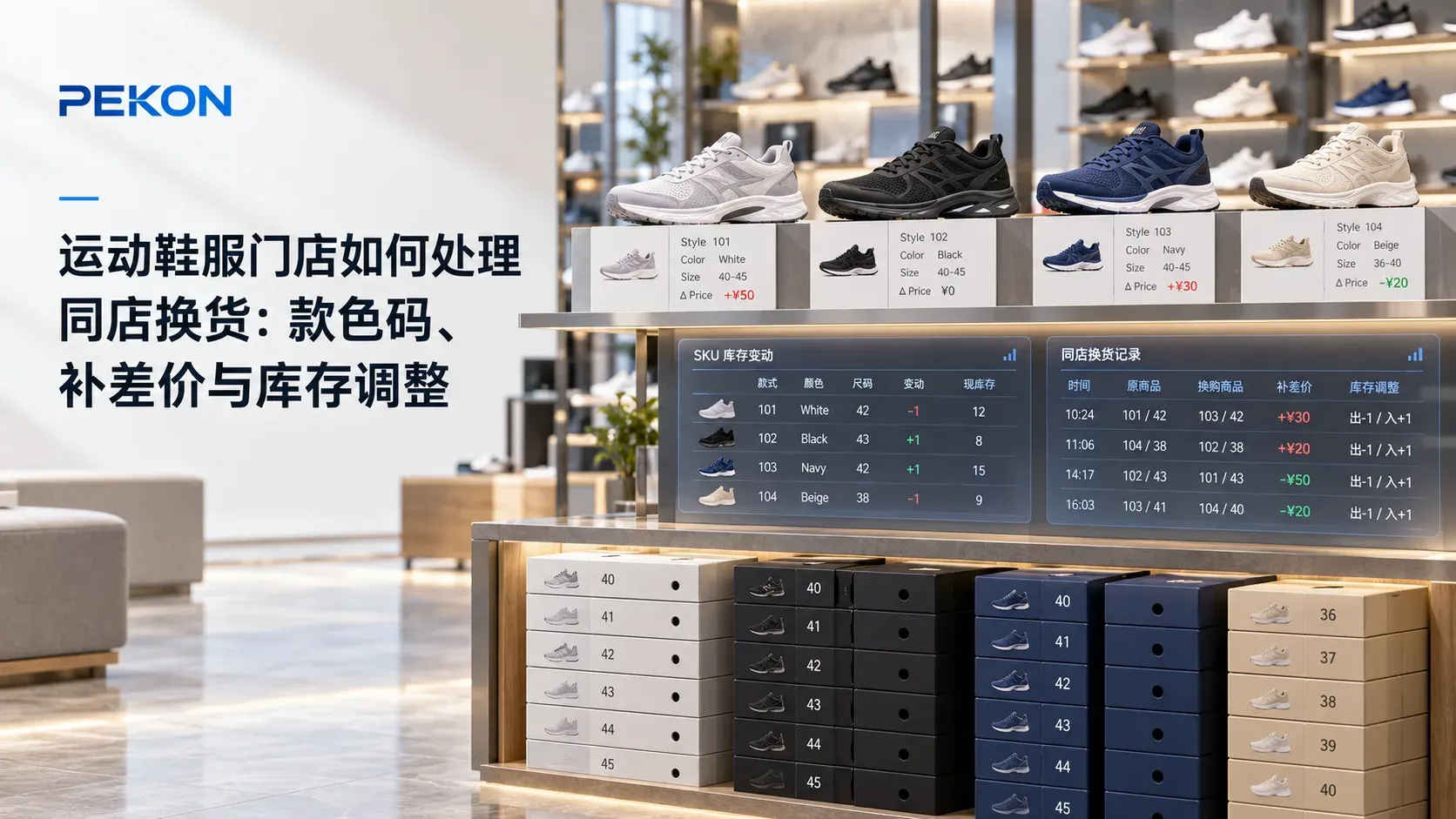 运动鞋服门店如何处理同店换货:款色码、补差价与库存调整