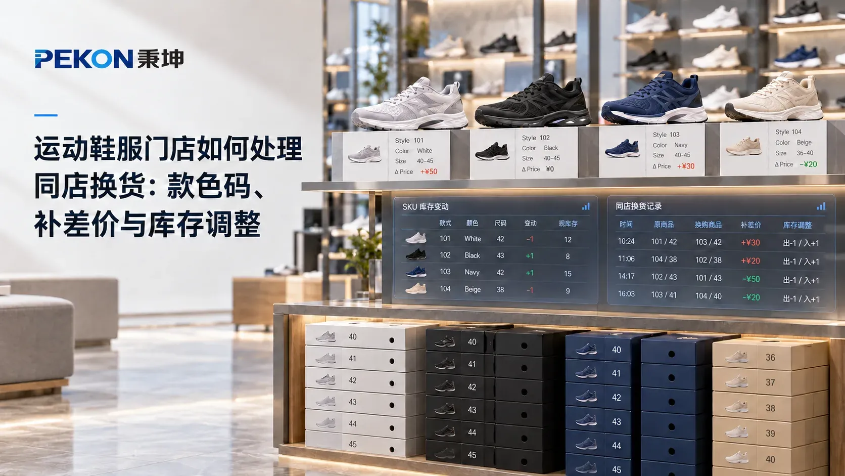 运动鞋服门店如何处理同店换货：款色码、补差价与库存调整